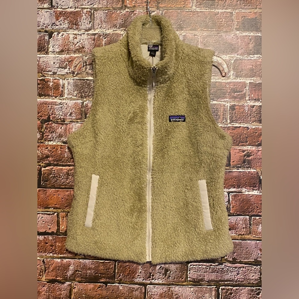 Patagonia Women's Los Gatos Fleece Vest SZ L Tan
